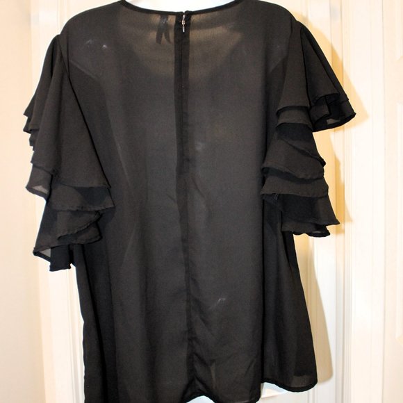 Live 4 Truth Ruffle Sleeve Sheer Blouse - Picture 3 of 6